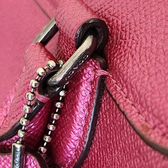 Coach Mini Bennett Metallic Pink Satchel Crossbody Bag Purse - Picture 14 of 16